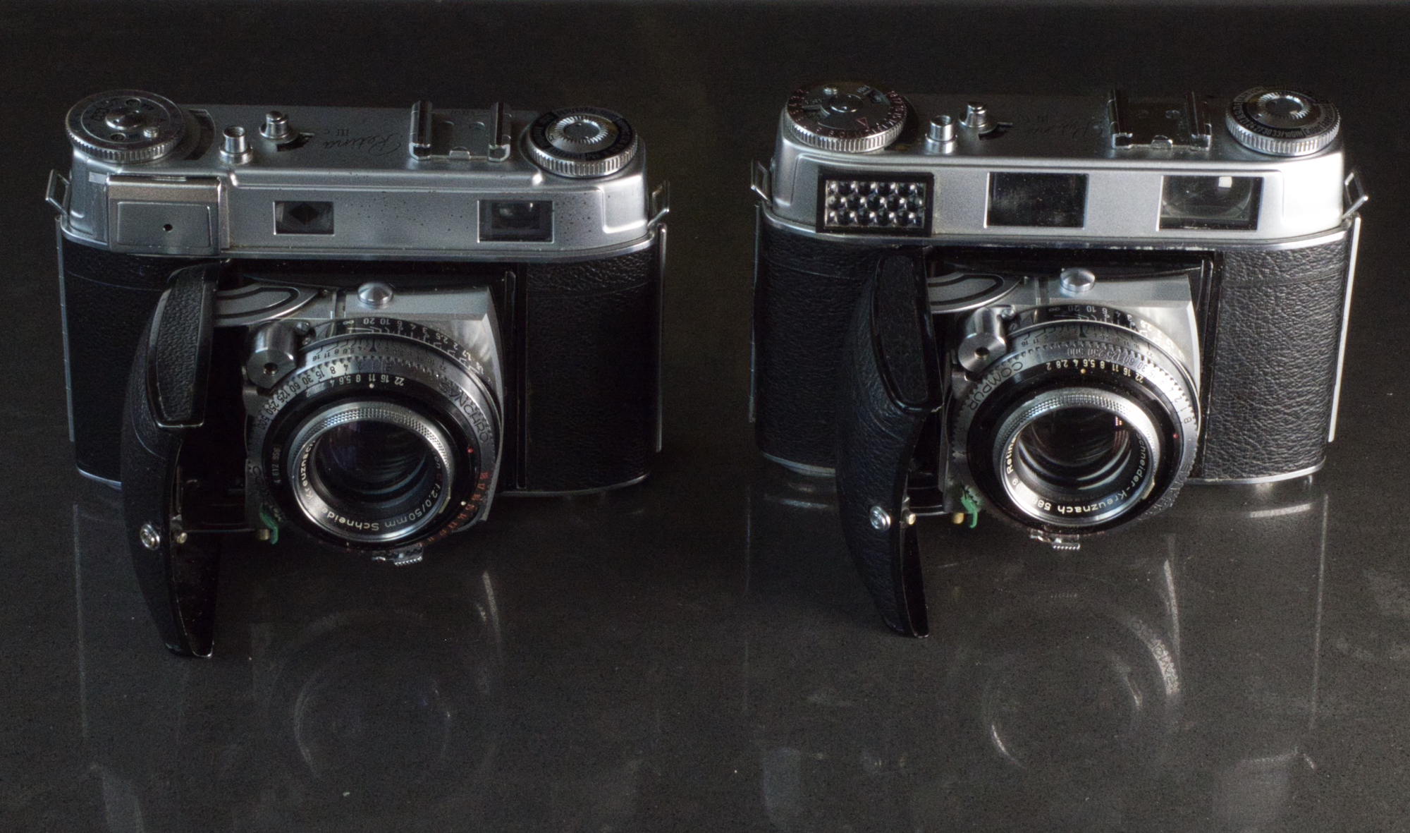 Zweieiige Zwillinge: Retina IIIc und IIIC mit Normalobjektiv Schneider Retina-Xenon 2/50mm